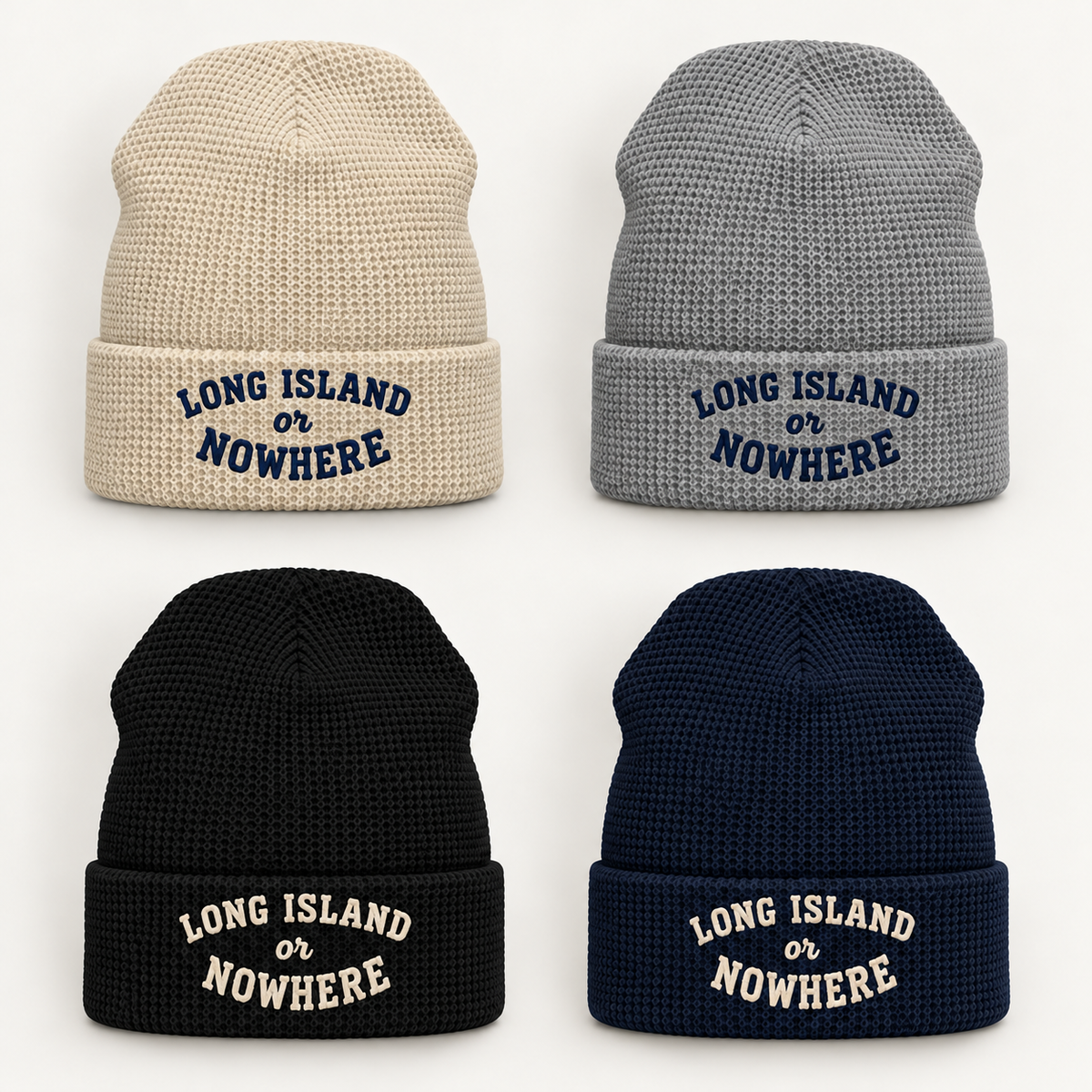Long Island or Nowhere Embroidered Waffle Beanie | Salt + Shore