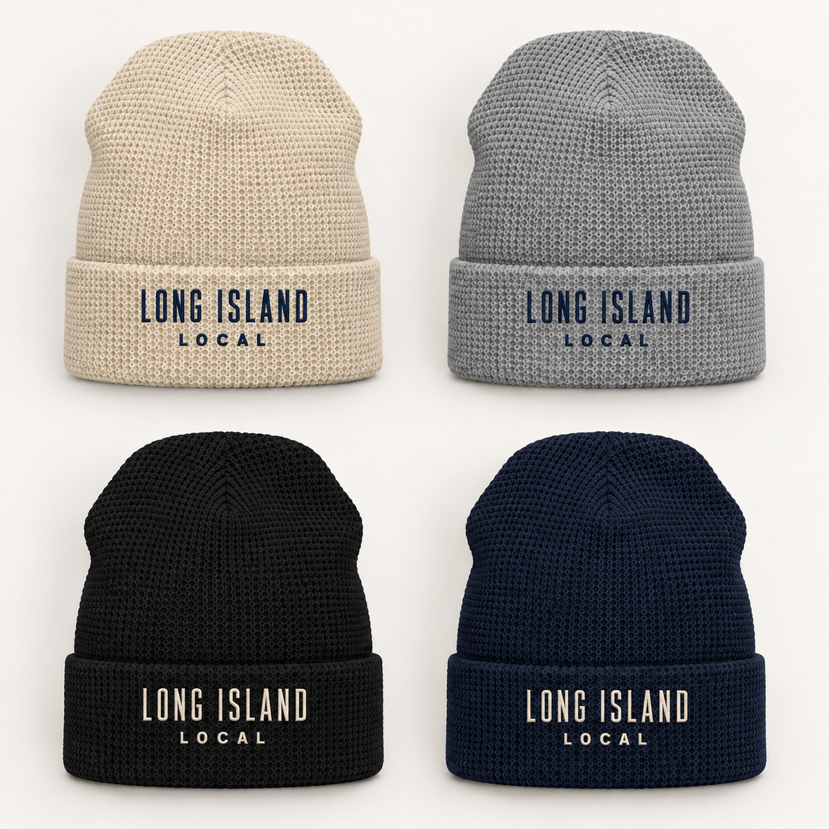 Long Island Local Embroidered Waffle Beanie | Salt + Shore