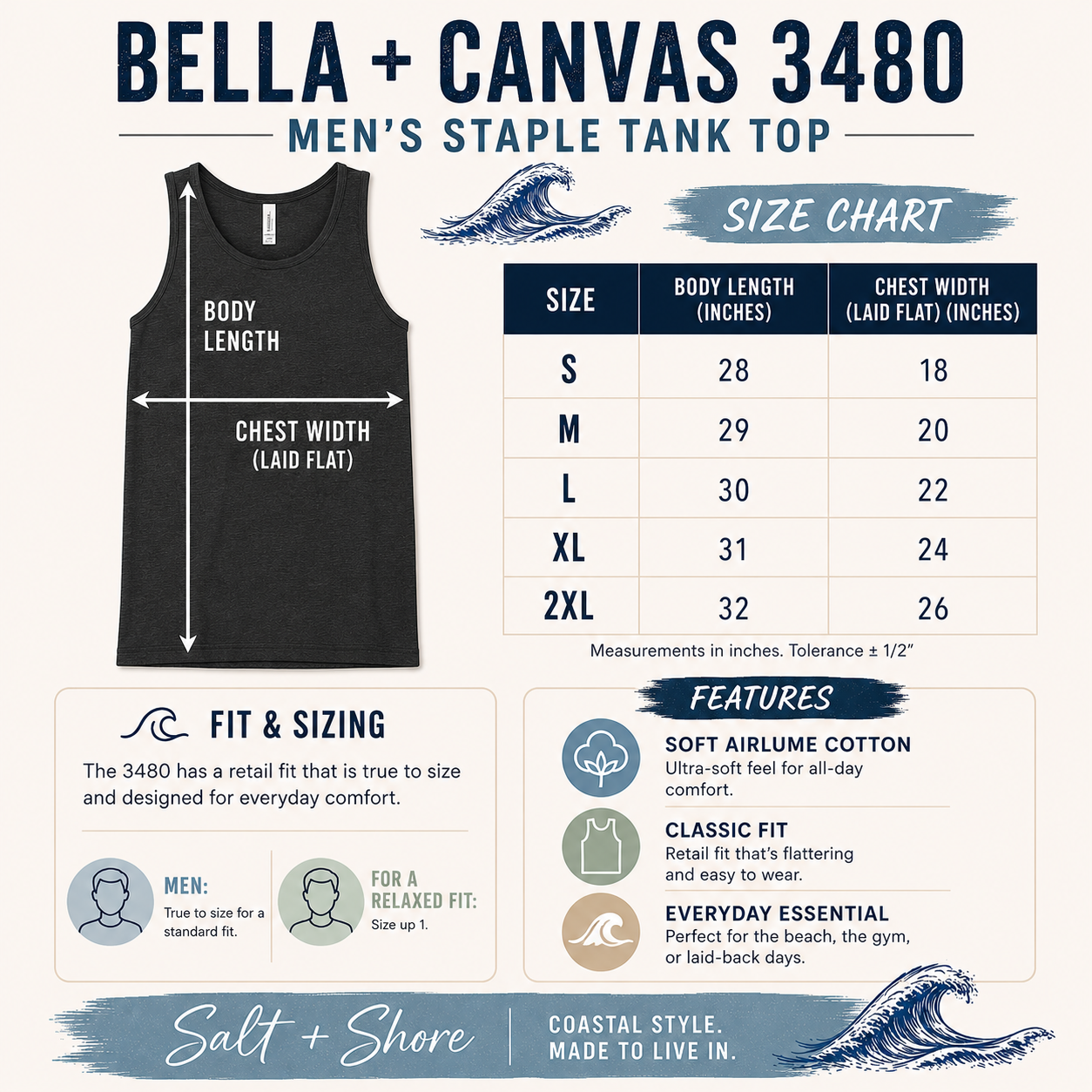 Heavy Tides Tank Top – Black | Salt + Shore
