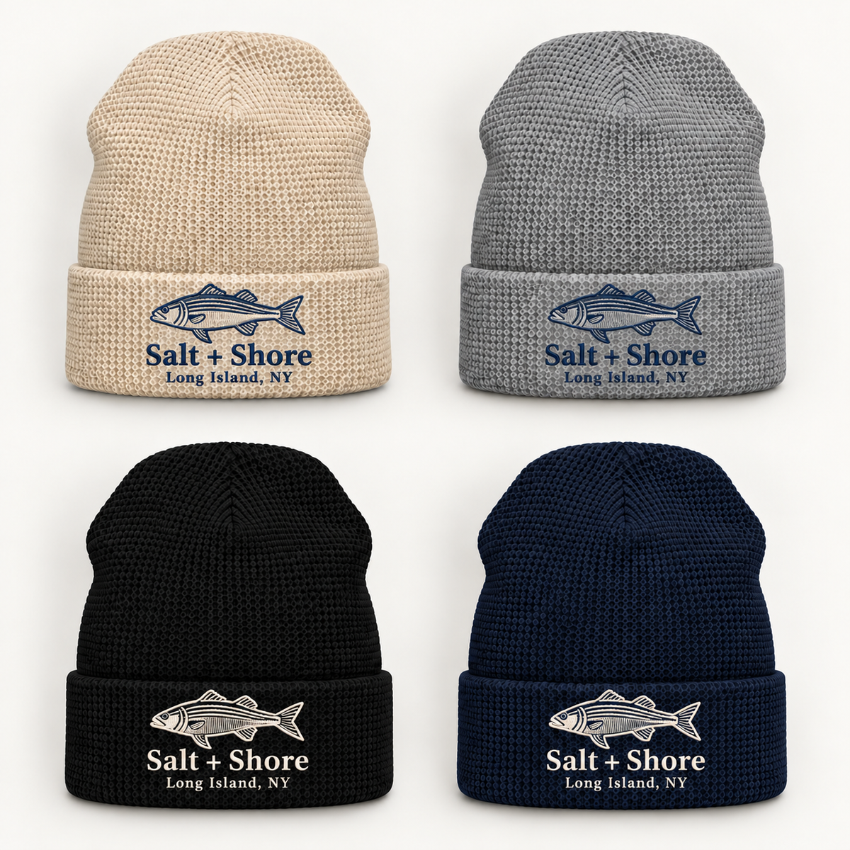 Striper Classic Embroidered Waffle Beanie | Salt + Shore