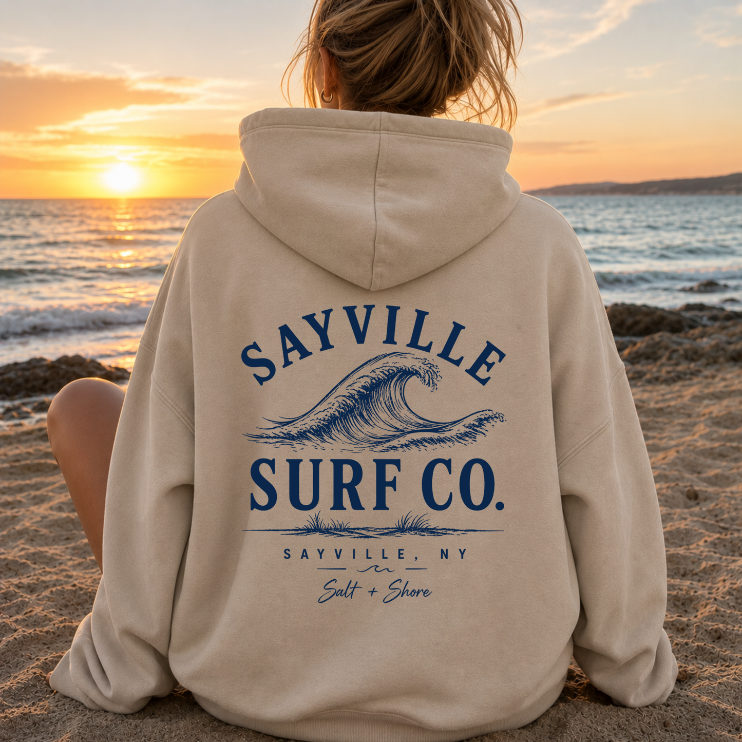 Sayville Surf Co. – Classic Cotton – Sand | Sayville Cheer | Salt + Shore