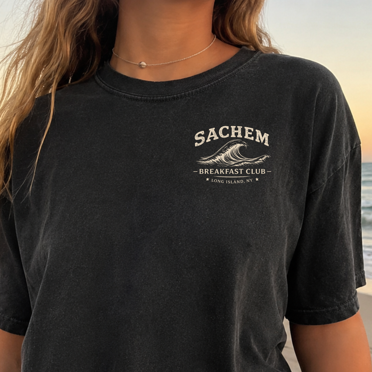 Sachem Breakfast Club – Premium Garment-Dyed – Washed Black | Sachem North Football | Salt + Shore