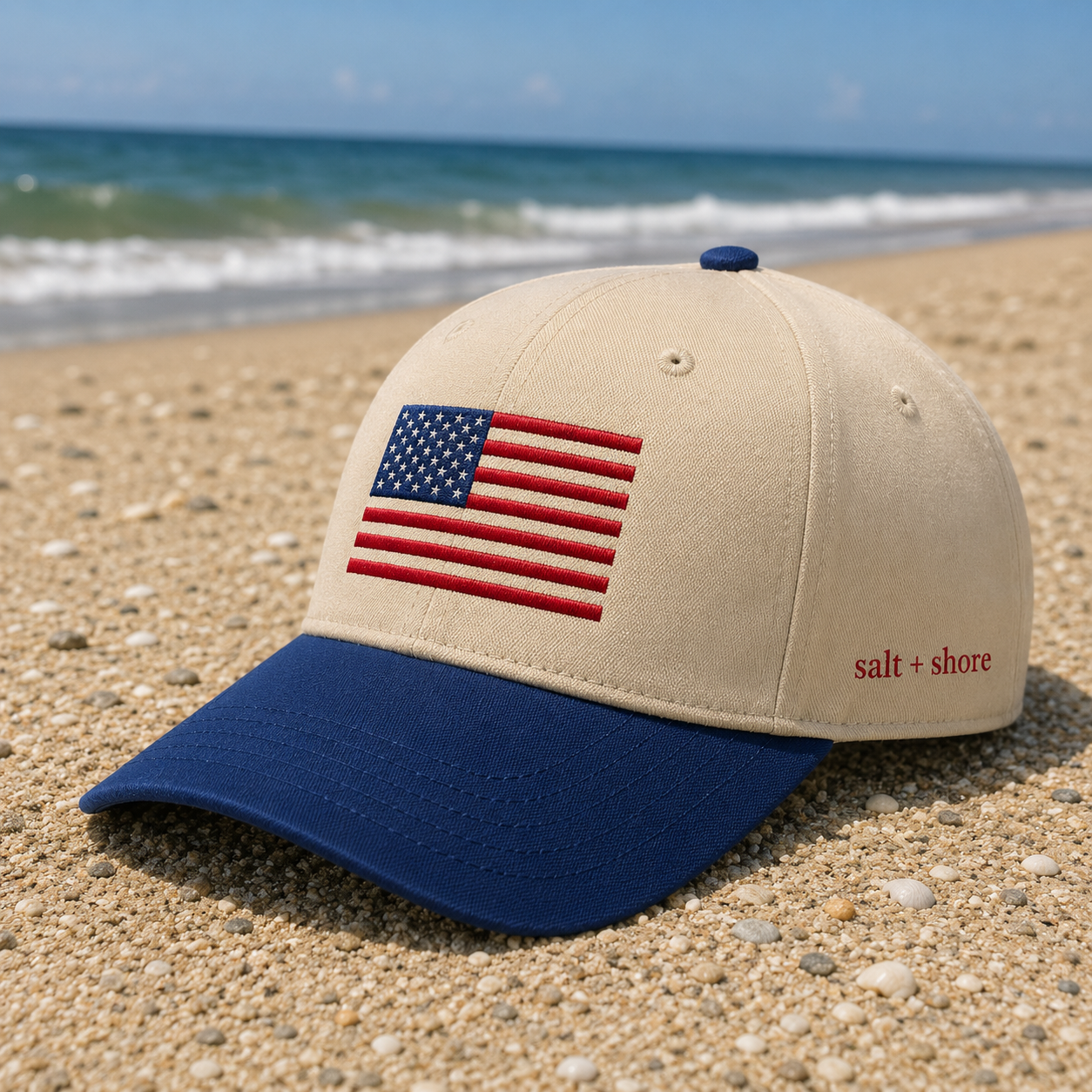 America 250 Embroidered Navy/Bone Dad Hat | Salt + Shore