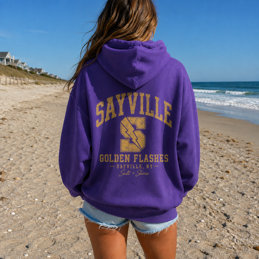 Sayville Varsity – Premium Garment-Dyed – Purple Tide | Sayville Cheer | Salt + Shore