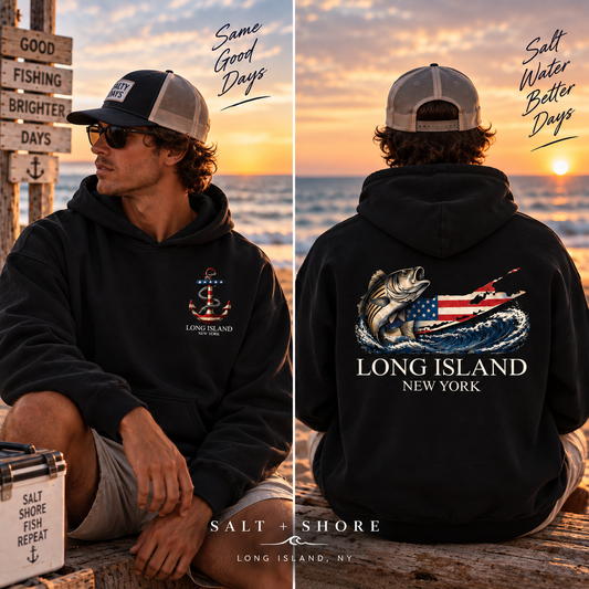 Long Island Striper – Classic Cotton – Black | Salt + Shore