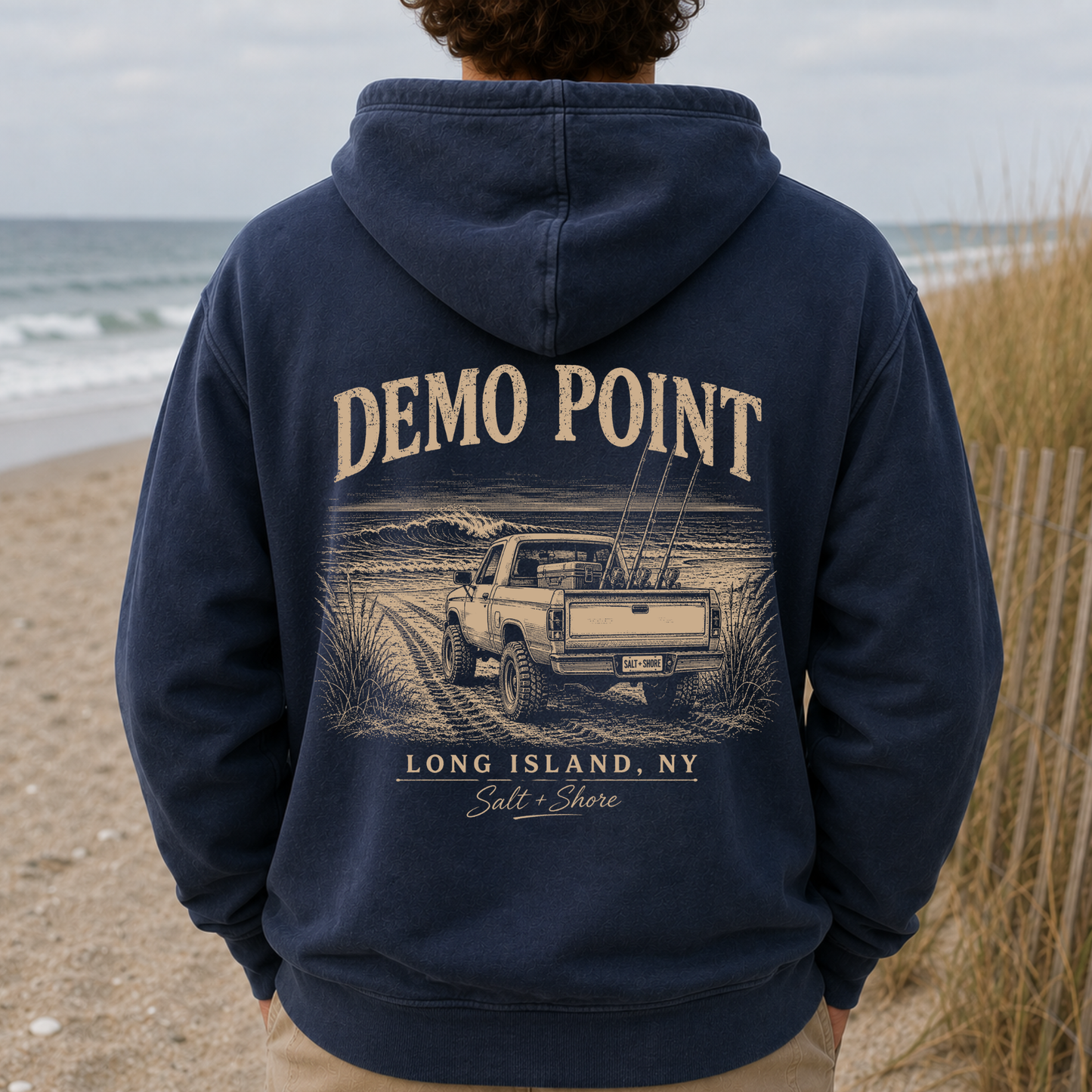 Demo Point Beach Access – Premium Garment-Dyed – Washed Navy | Salt + Shore