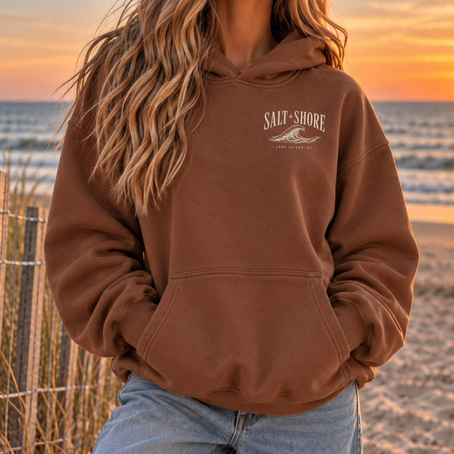 Long Island Wayfinder Hoodie  – Premium Garment-Dyed – Beachwood | Salt + Shore
