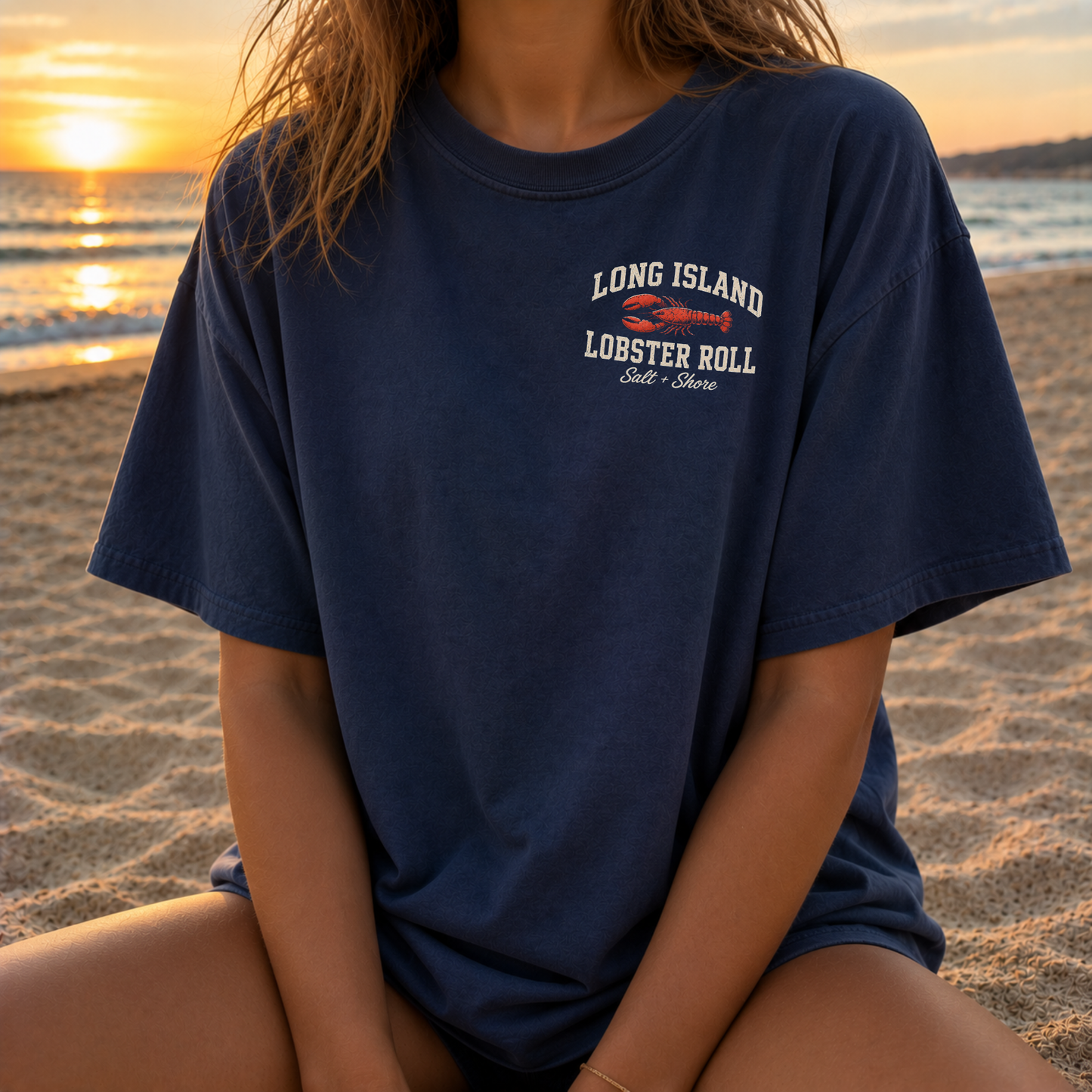 The Long Island Lobster Roll – Premium Garment-Dyed – Washed Navy | Salt + Shore