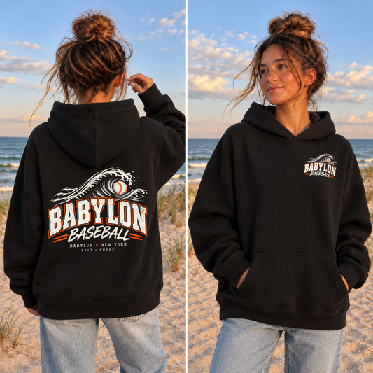 Babylon Baseball Coastal Wave – Premium Garment-Dyed – Black | Babylon | Salt + Shore