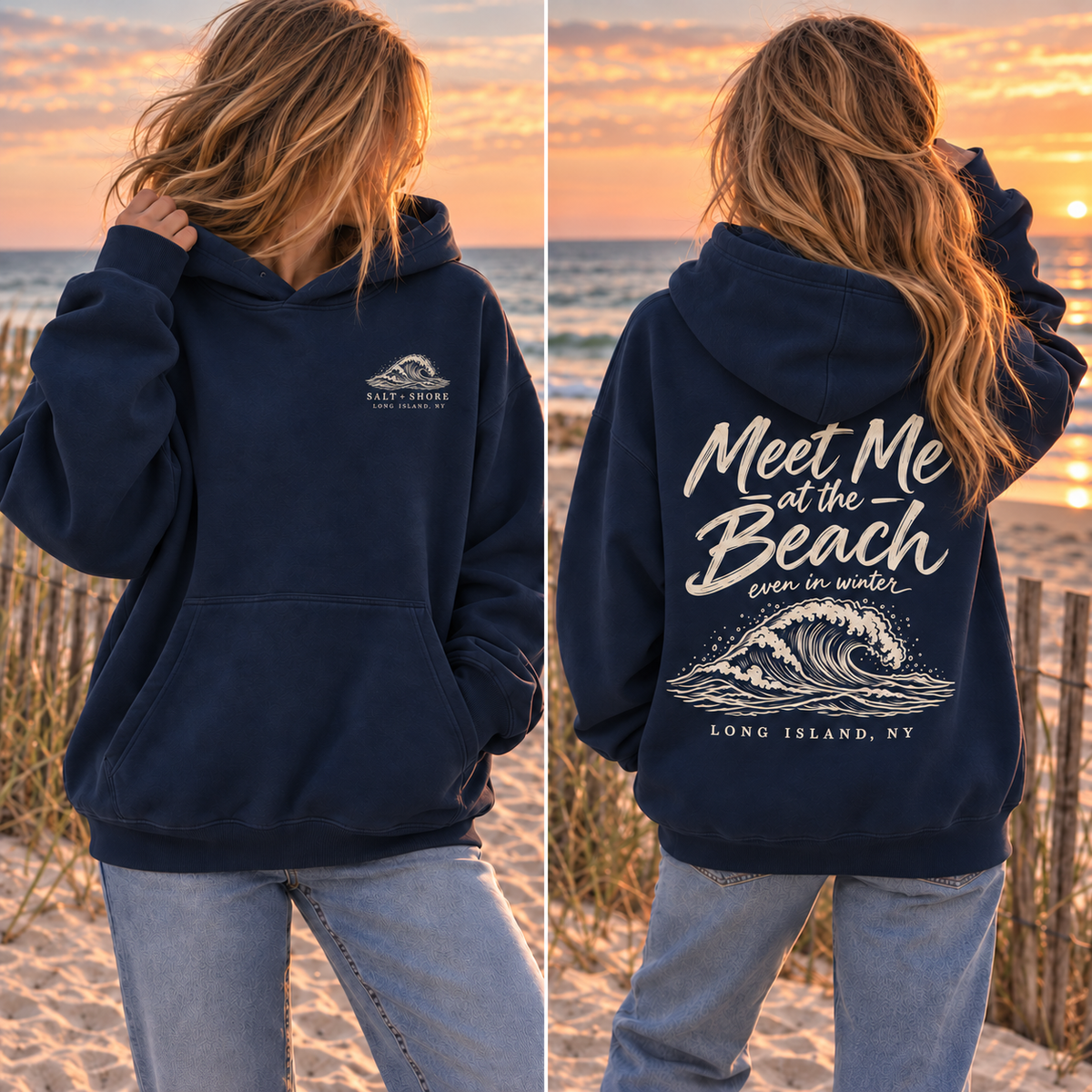Meet Me at the Beach…even in the Winter – Premium Garment-Dyed – Washed Navy | Salt + Shorel