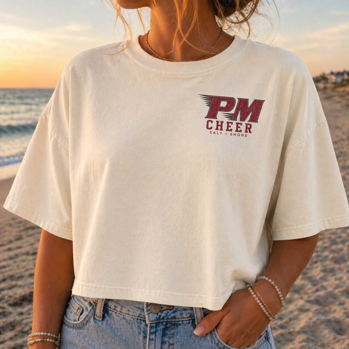 PM Cheer Varsity – Premium Garment-Dyed – Bone | PM Cheer | Salt + Shore