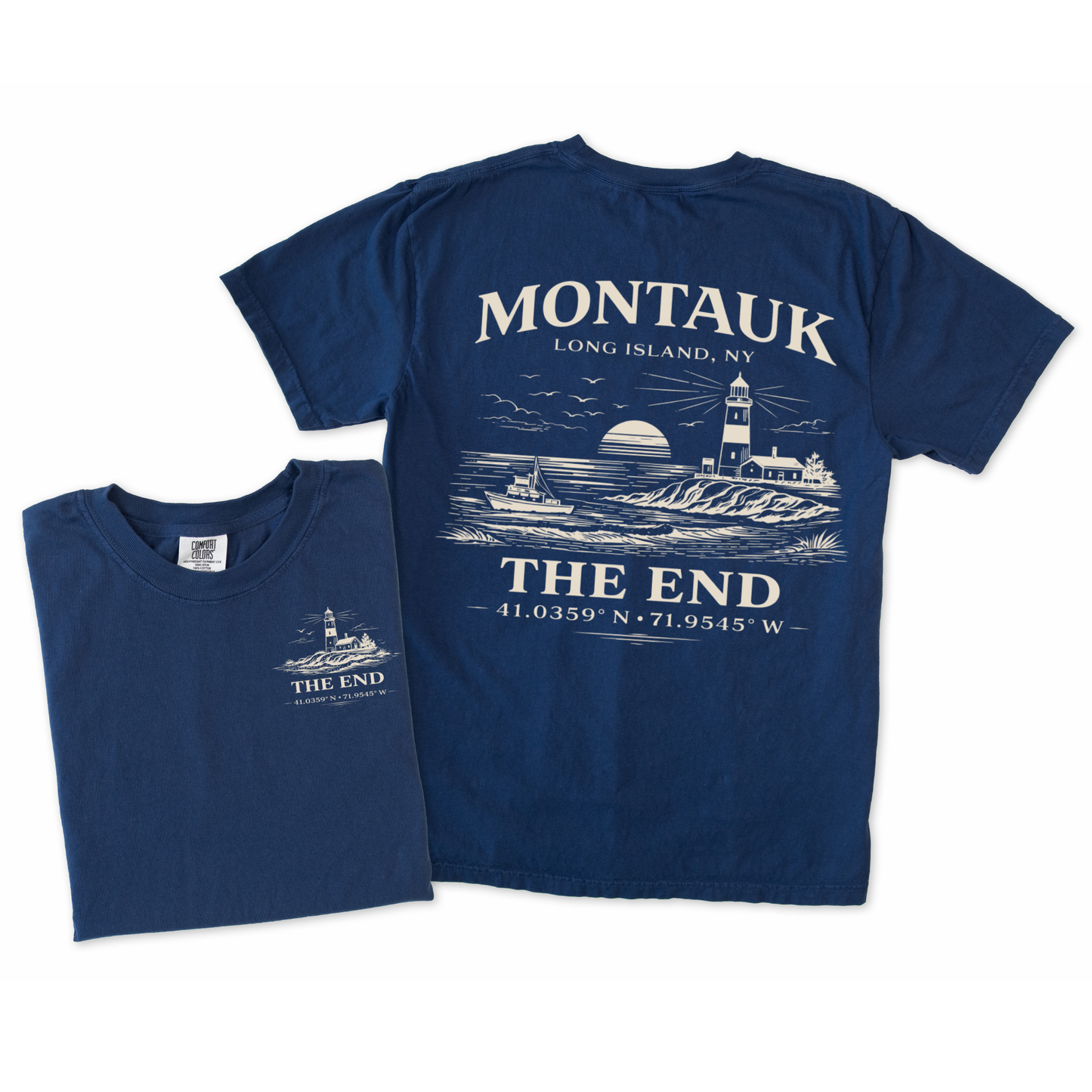 Montauk: The End – Premium Garment-Dyed – Washed Navy | Salt + Shore