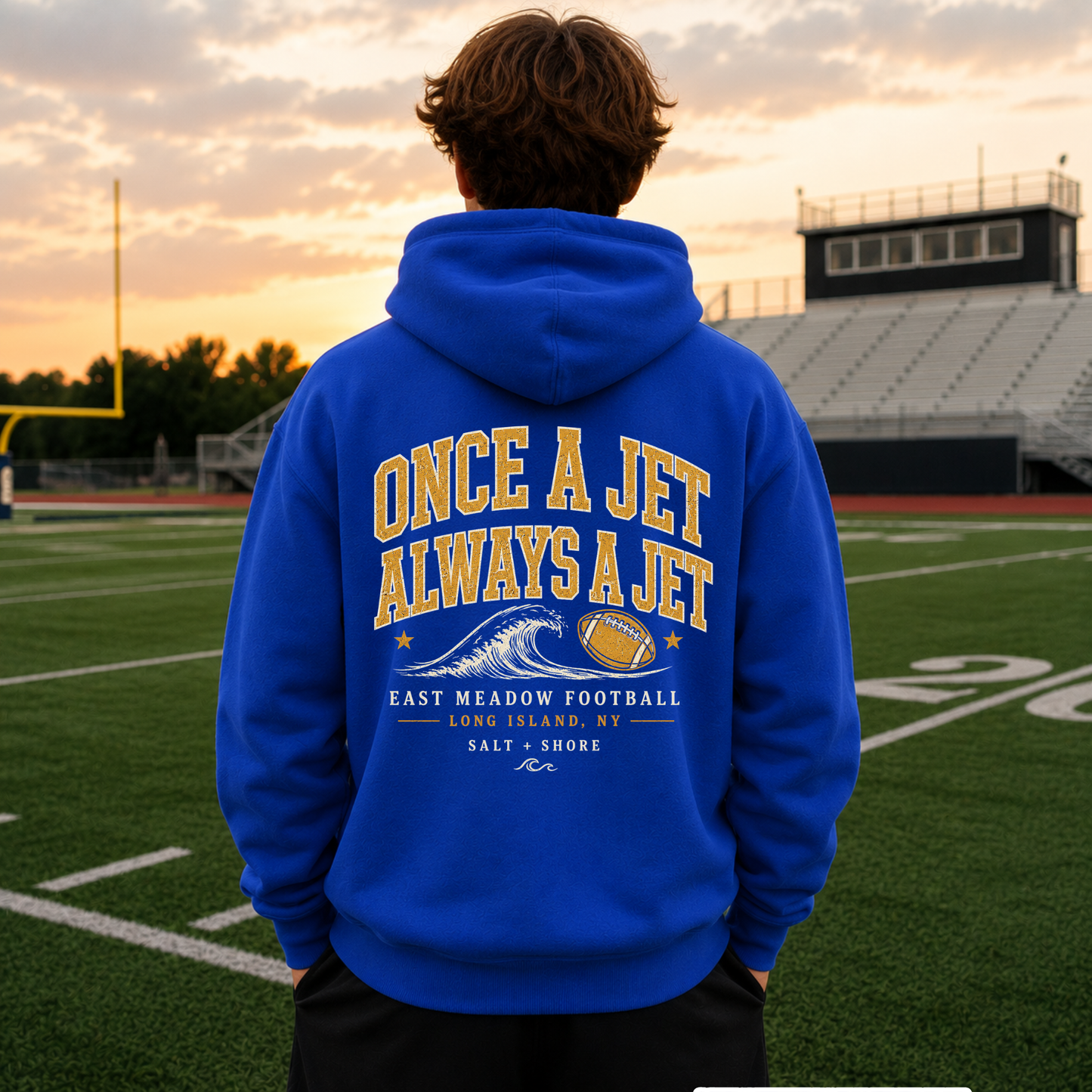 Once a Jet, Always a Jet – Zip Up – Deep Water | East Meadow Football | Salt + Shore