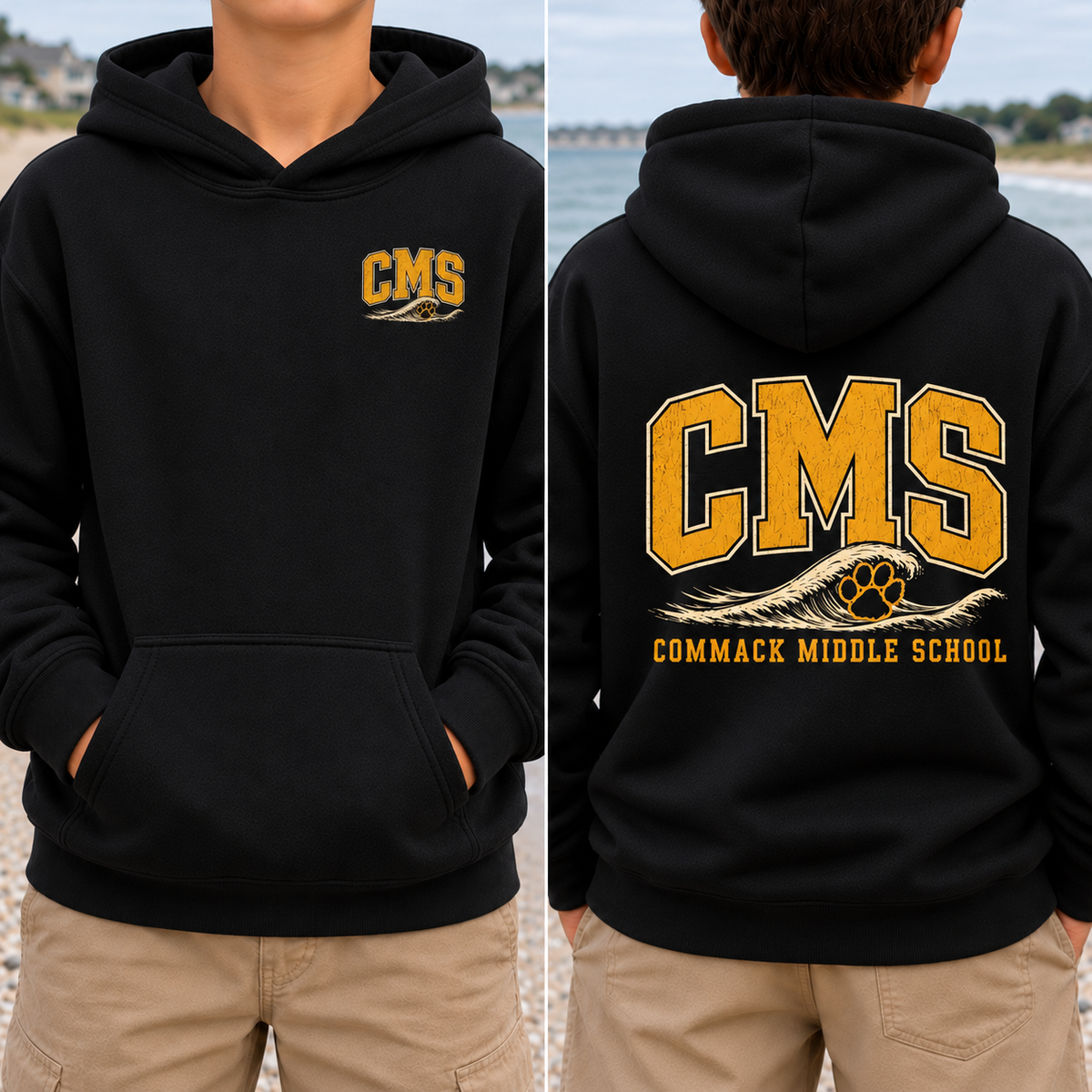 CMS Varsity Wave – Classic Cotton – Black | Commack | Salt + Shore