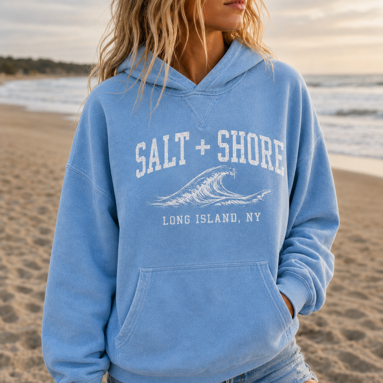 S+S Coastal Collegiate – Premium Vintage Wash - Coastal Sky | Salt + Shore