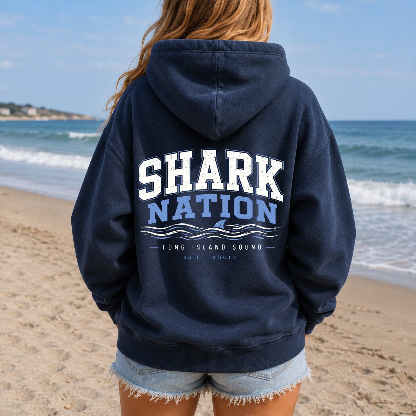 Shark Nation – Premium Garment-Dyed – Washed Navy | Sharks Cheer | Salt + Shore