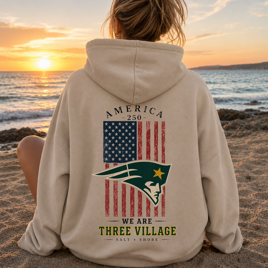 America 250: We Are Three Village – Classic Cotton – Sand | Three Village | Salt + Shore