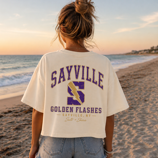 Sayville Varsity – Premium Garment-Dyed – Bone | Sayville Cheer | Salt + Shore