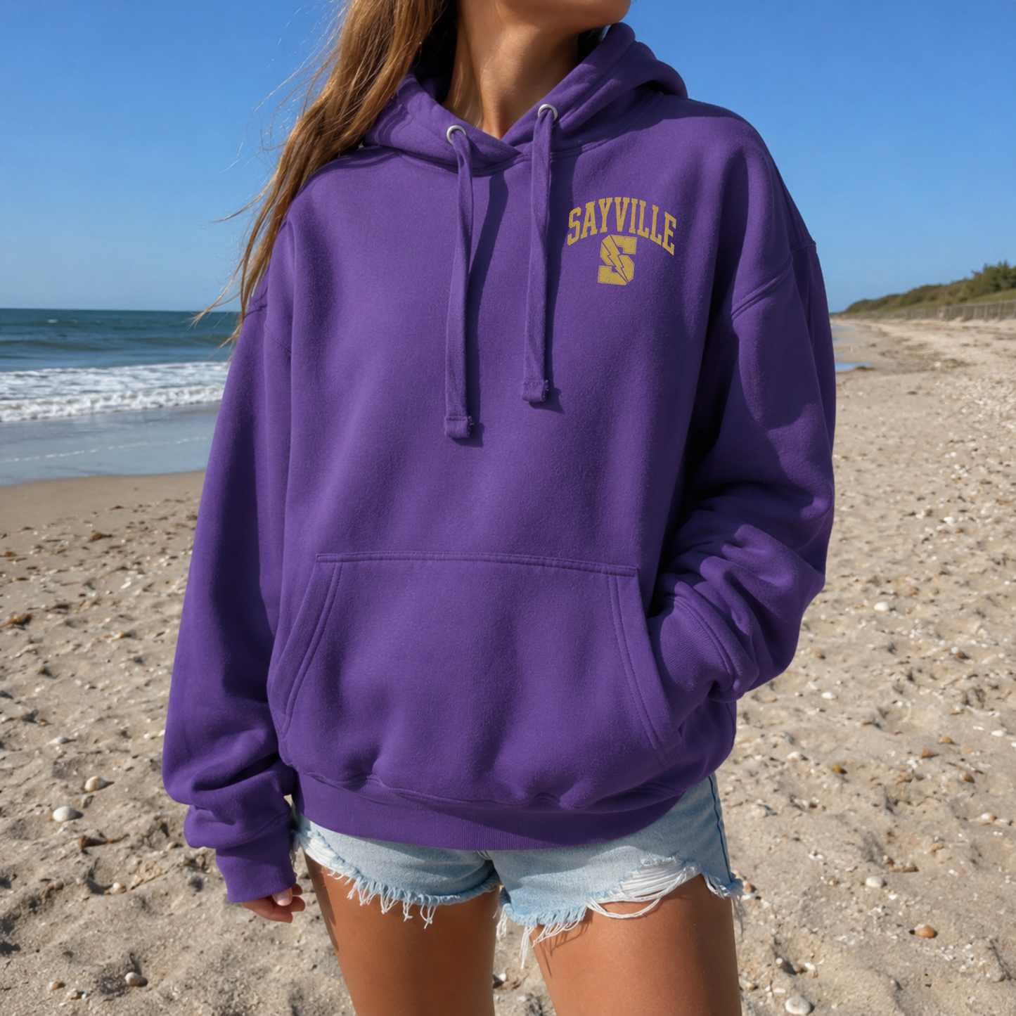Sayville Varsity – Premium Garment-Dyed – Purple Tide | Sayville Cheer | Salt + Shore