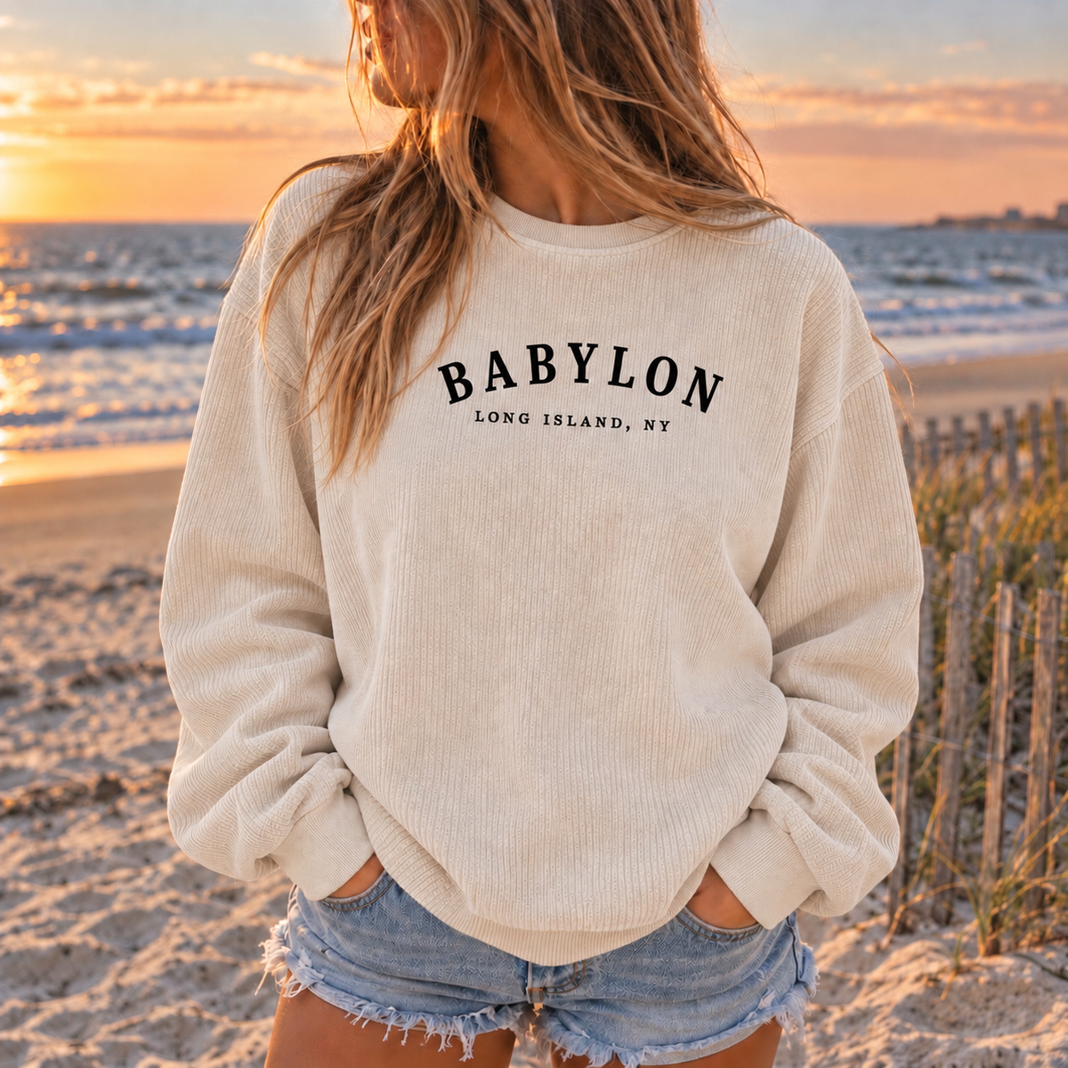 The Babylon Comfy Cord Crew — Embroidered | Babylon | Salt + Shore