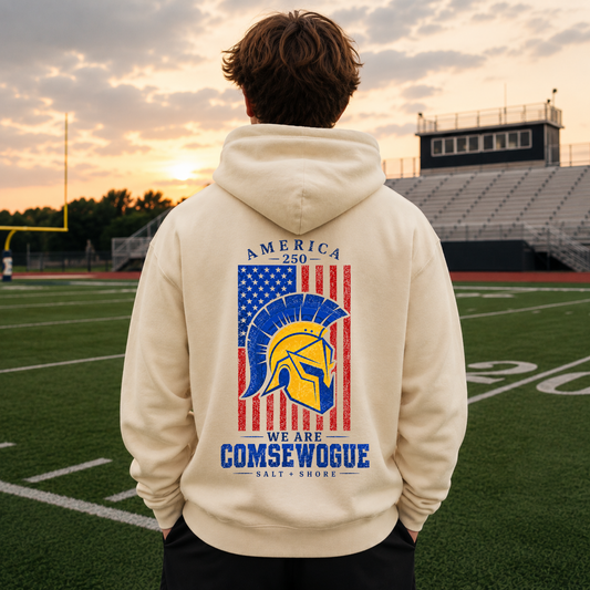 America 250: We Are Comsewogue – Premium Garment-Dyed – Bone | Comsewogue Football | Salt + Shore