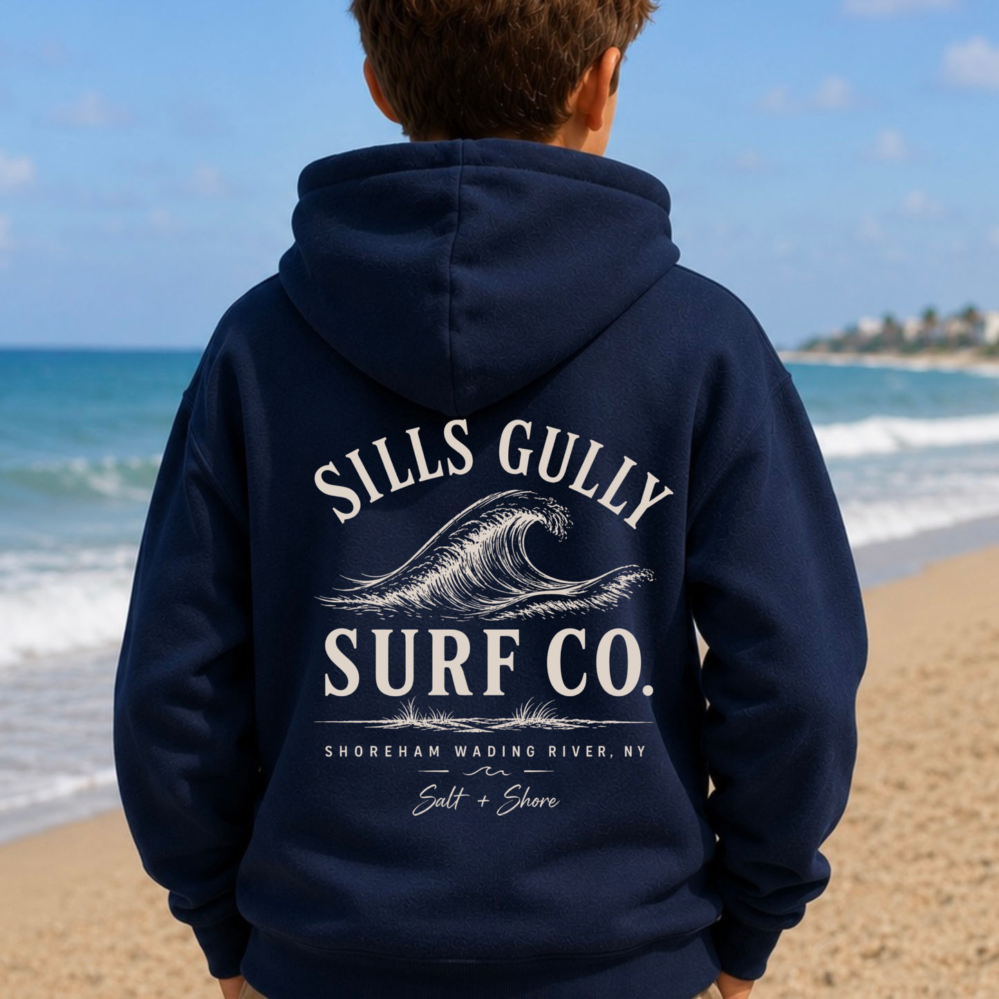 Sills Gully Surf Co. - YOUTH – Classic Cotton – Navy | SWR Varsity Cheer |Salt + Shore