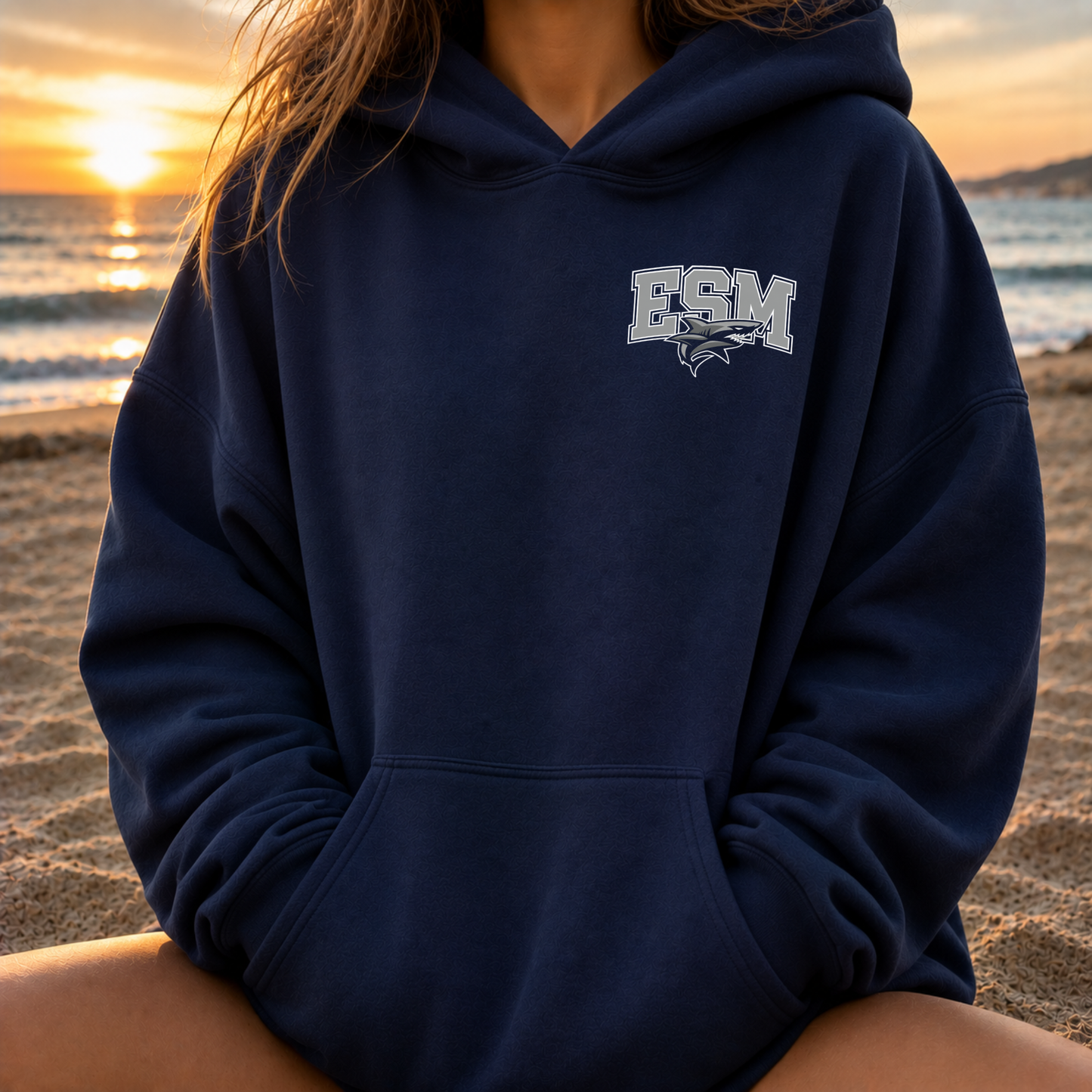 ESM: Shark Mark – Classic Cotton – Navy | ESM Sharks | Salt + Shore