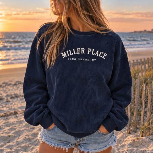 The Miller Place Comfy Cord Crew — Embroidered | Miller Place | Salt + Shore