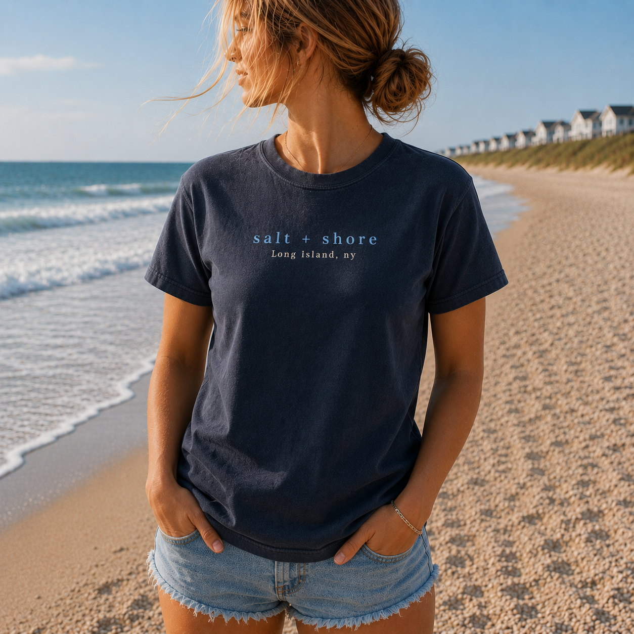 Long Island Beach List – Premium Garment-Dyed – Washed Navy | Salt + Shore