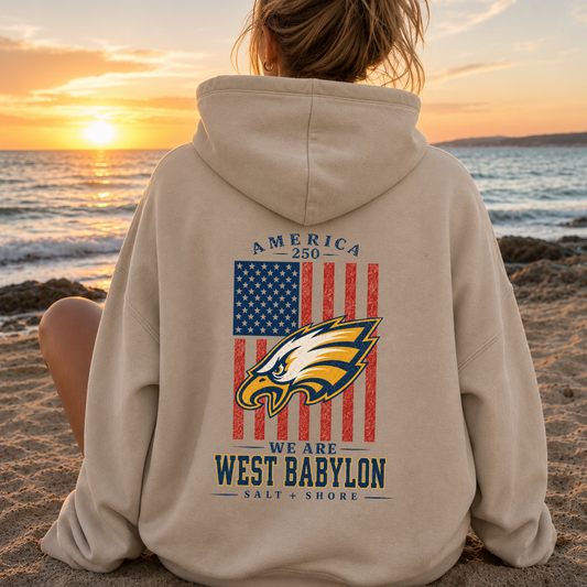 America 250: We are West Babylon – Classic Cotton – Sand | West Babylon Cheer | Salt + Shore