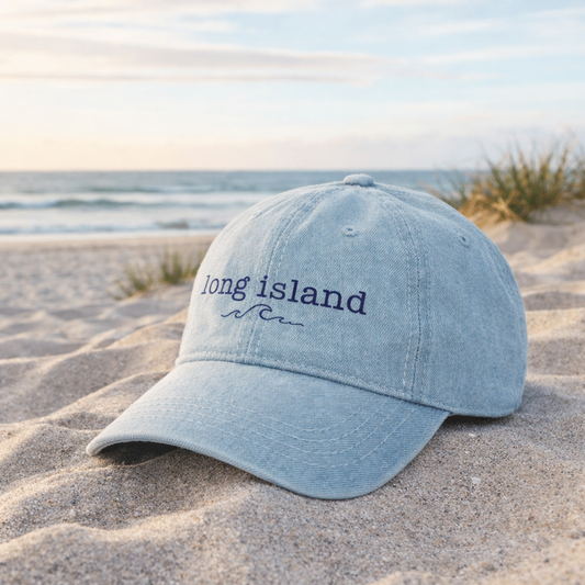 Long Island Embroidered Denim Dad Hat | Salt + Shore