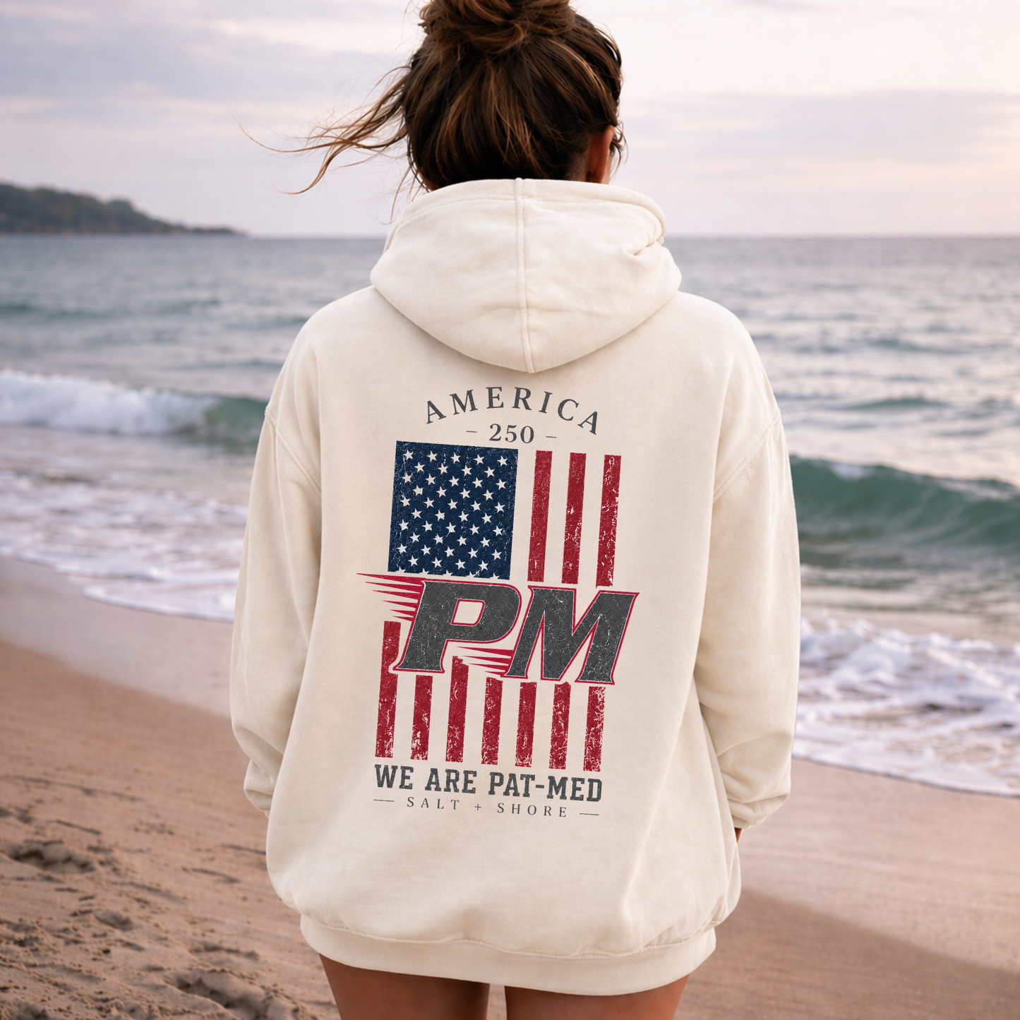 America 250: We Are Pat-Med – Premium Garment-Dyed – Bone | PM Cheer | Salt + Shore