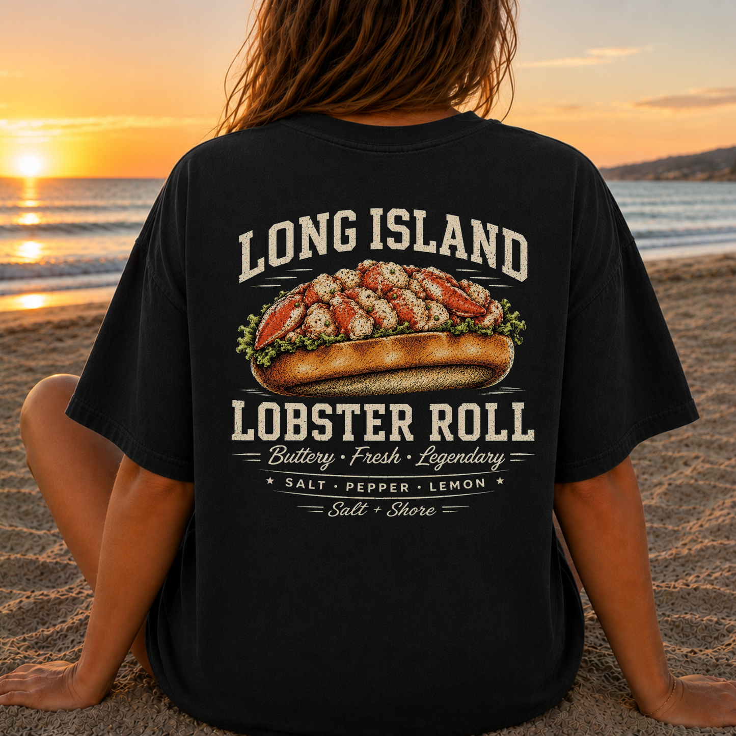 The Long Island Lobster Roll – Premium Garment-Dyed – Washed Black | Salt + Shore