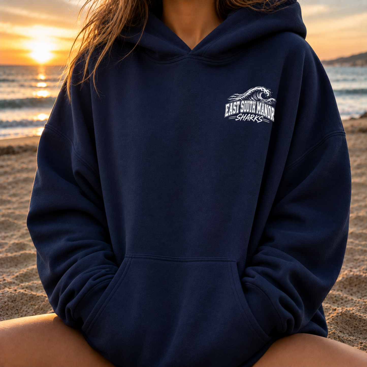ESM: Shark Break – Classic Cotton – Navy | ESM Sharks | Salt + Shore