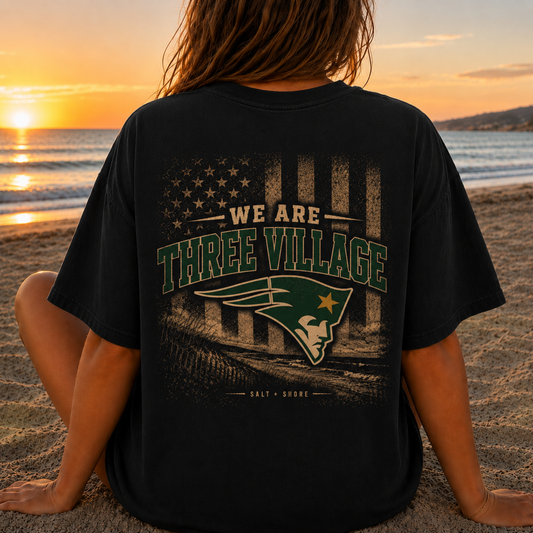 Three Village Stars & Stripes – Premium Garment-Dyed – Washed Black | Three Village | Salt + Shore