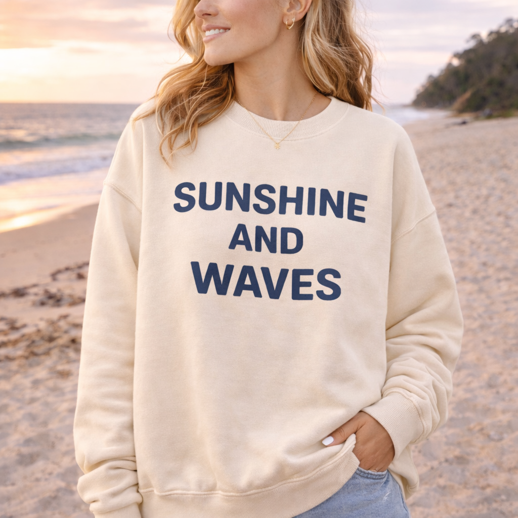 Sunshine and Waves – Premium Garment-Dyed – Bone | Salt + Shore
