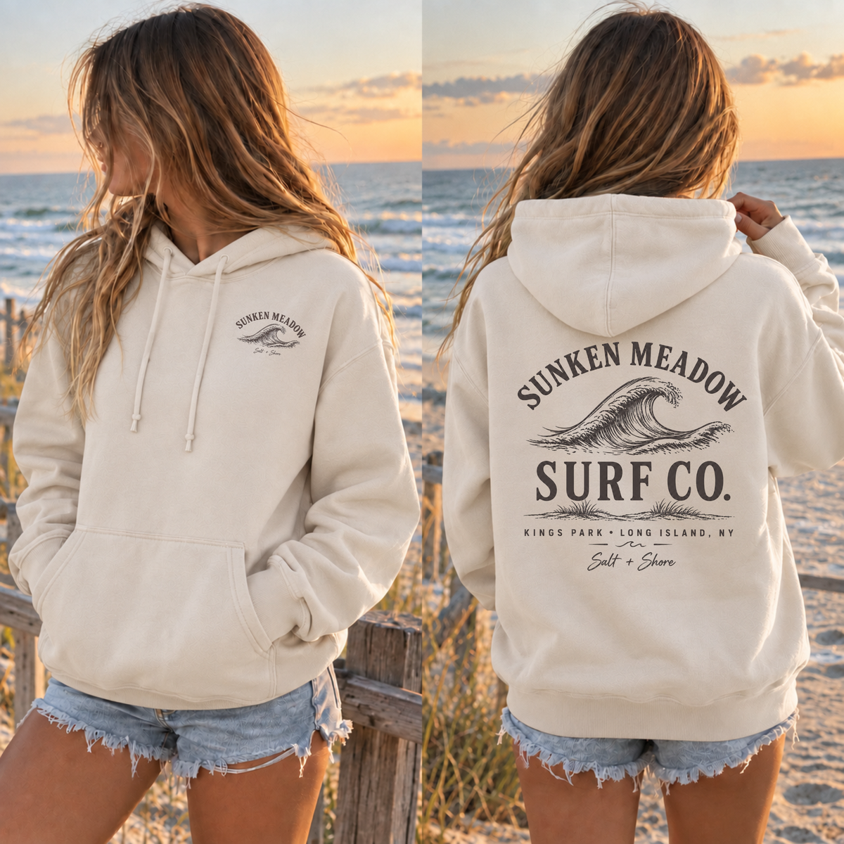 Sunken Meadow Surf Co. – Premium Garment-Dyed – Bone | Kings Park | Salt + Shore