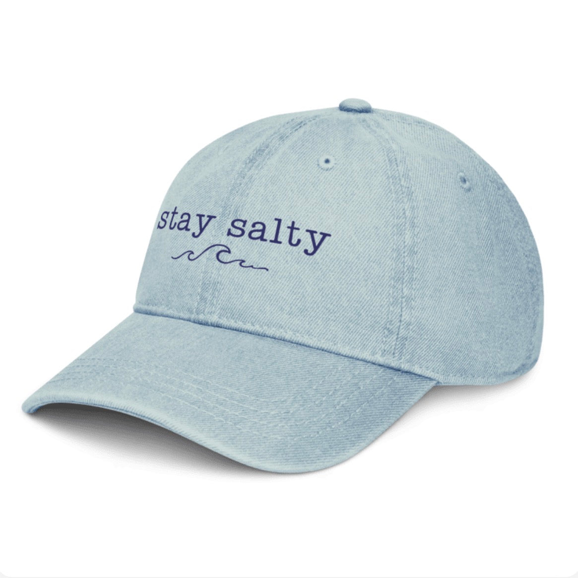 Stay Salty Embroidered Denim Dad Hat | Salt + Shore