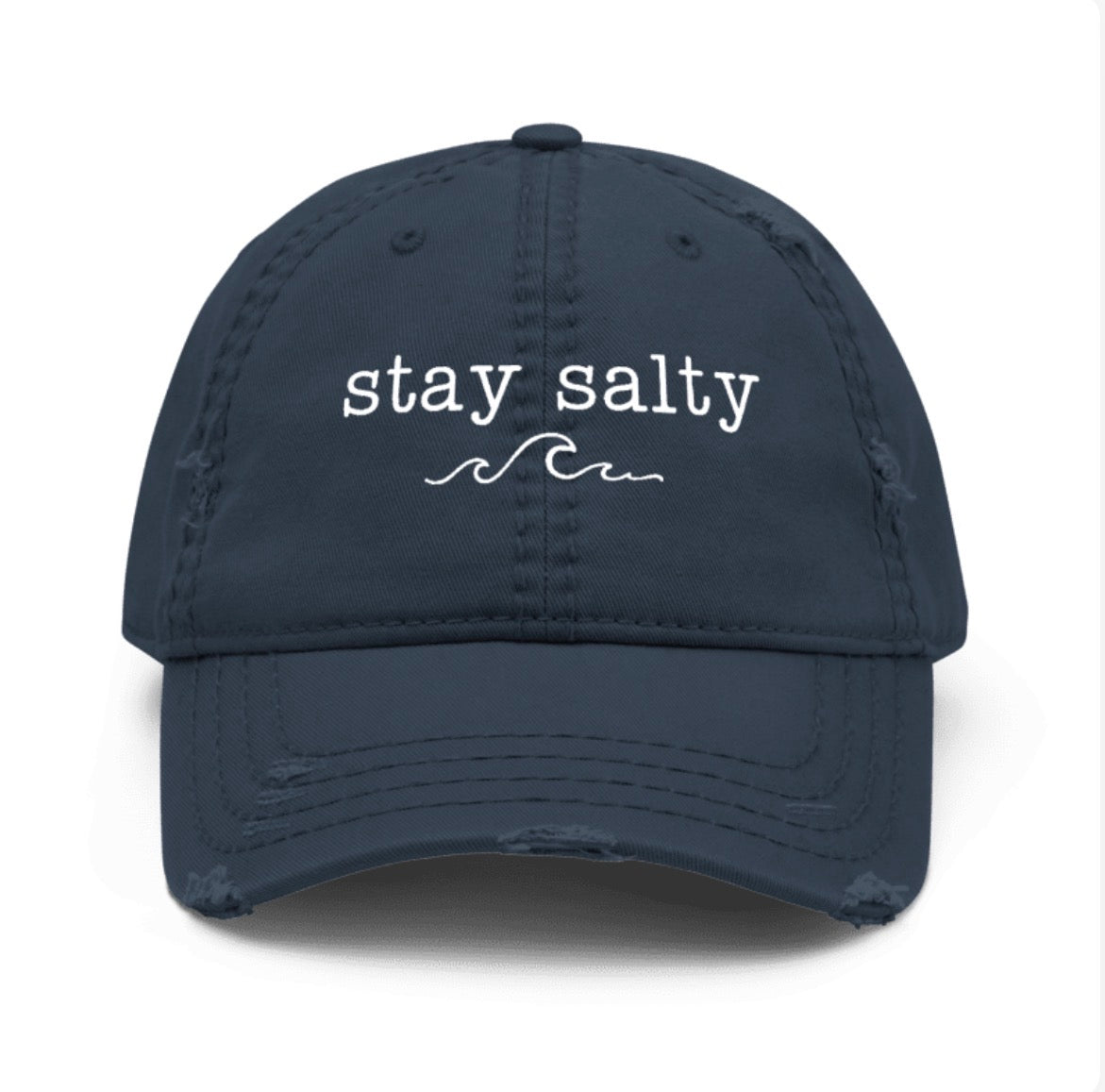 Stay Salty Embroidered Navy Dad Hat | Salt + Shore