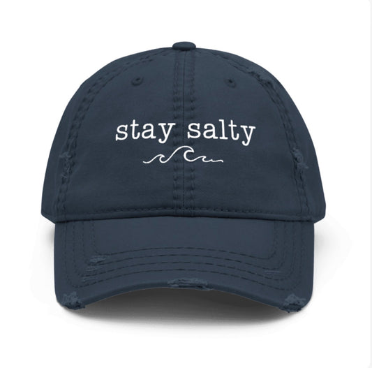 Stay Salty Embroidered Navy Dad Hat | Salt + Shore