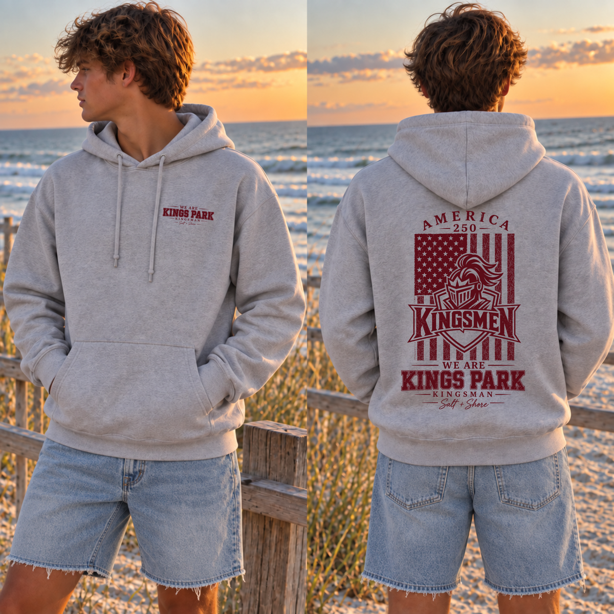 America 250: We Are Kings Park – Classic Cotton – Athletic Gray | Kings Park | Salt + Shore