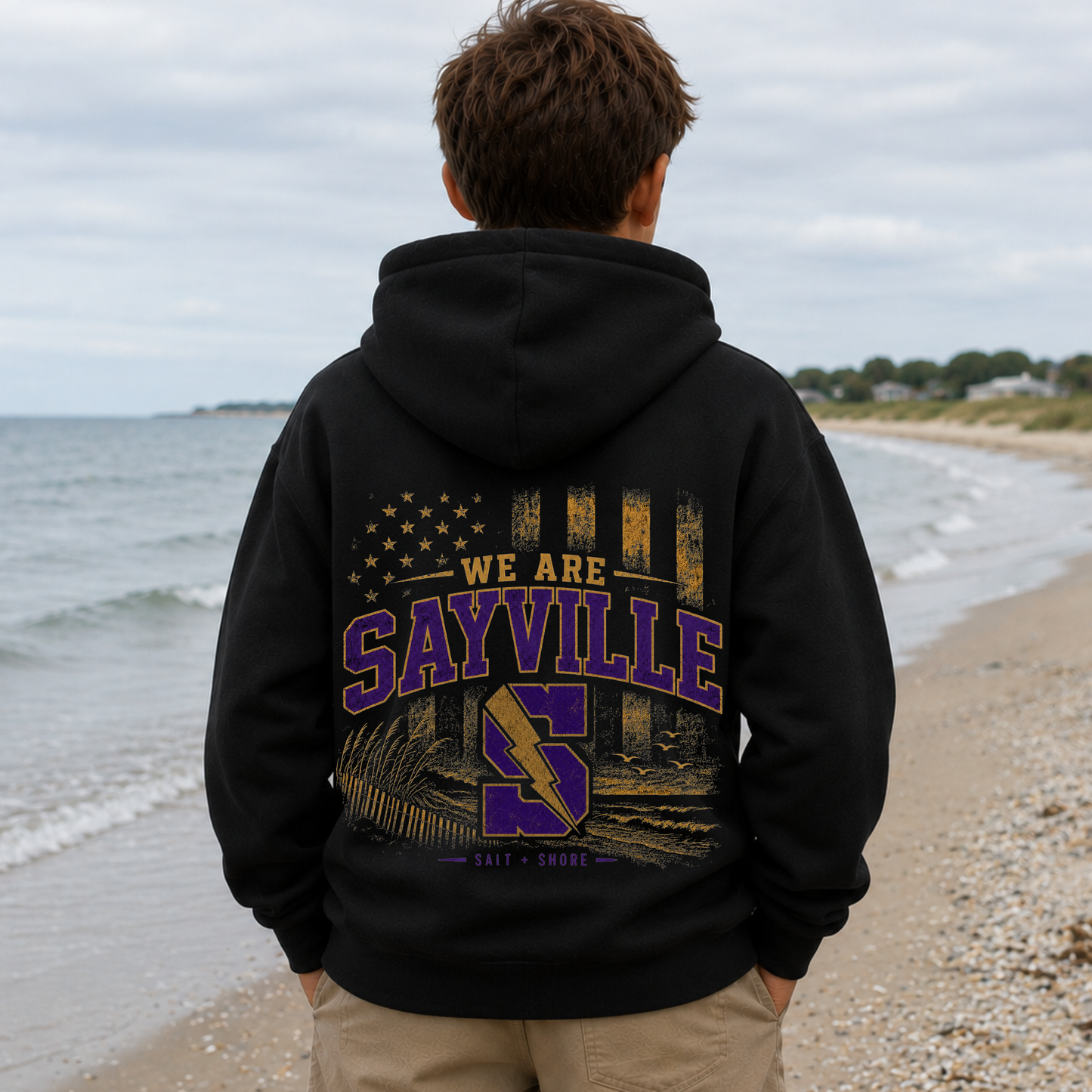 We Are Sayville – YOUTH – Classic Cotton – Black | Sayville Cheer | Salt + Shore