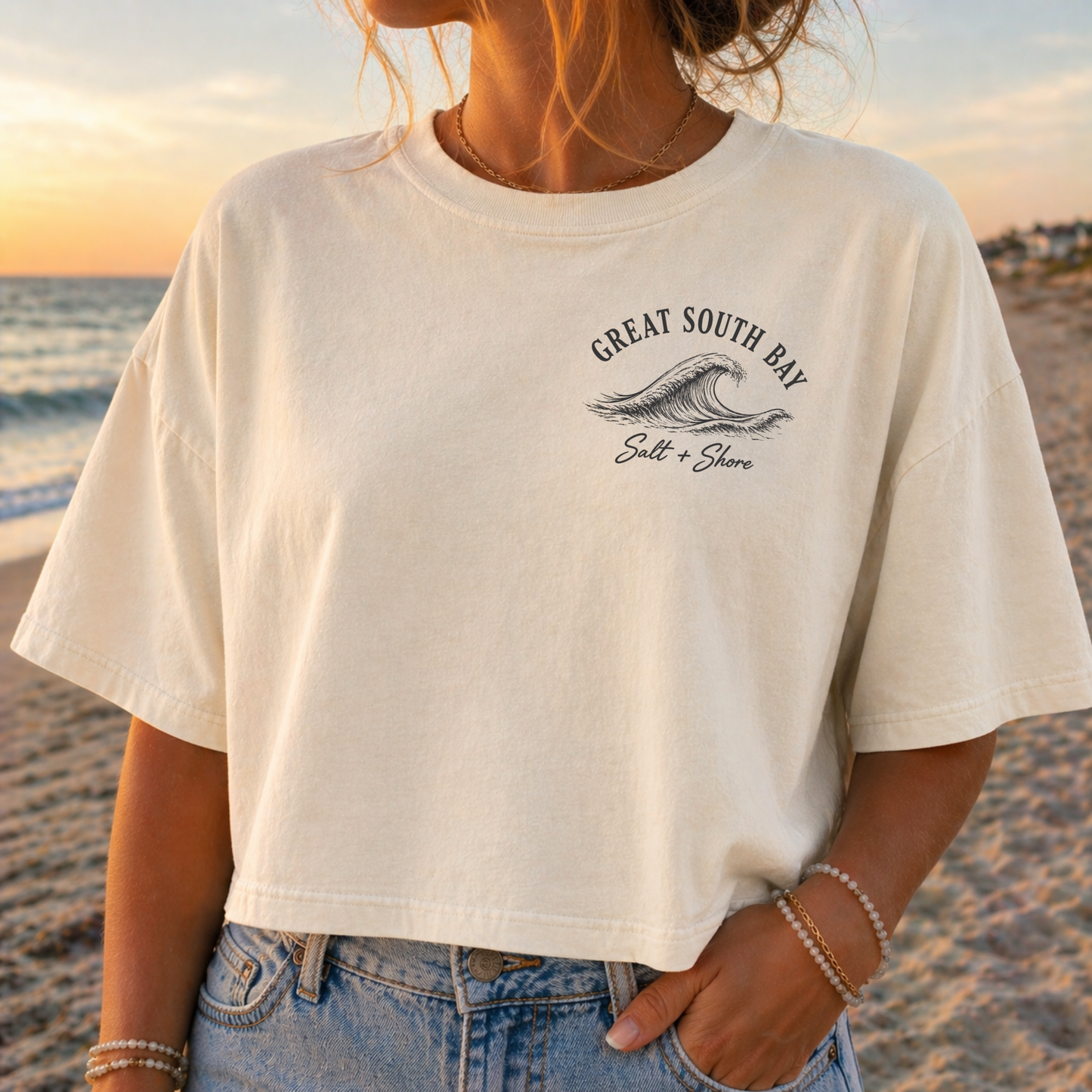 Great South Bay Surf Co. – Premium Garment-Dyed – Bone | PM Cheer | Salt + Shore