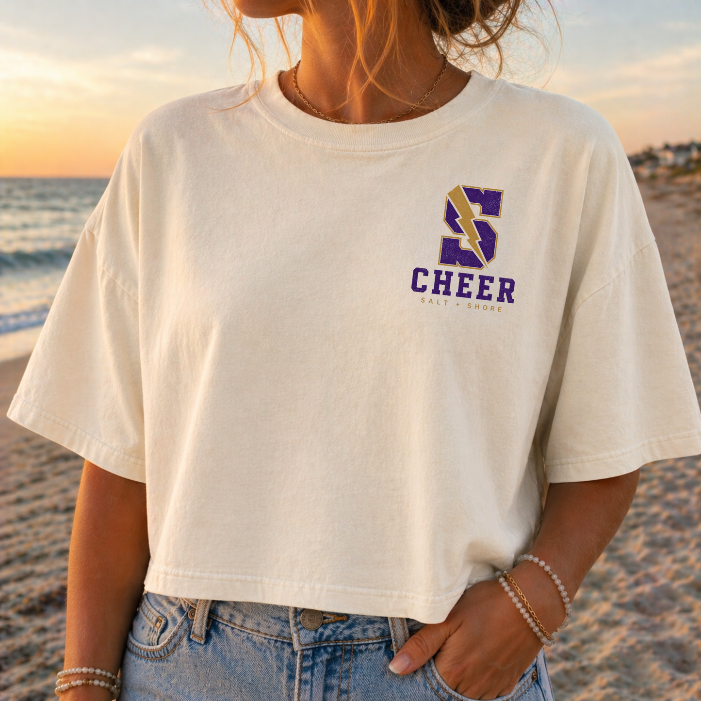 Sayville Cheer Varsity – Premium Garment-Dyed – Bone | Sayville Cheer | Salt + Shore