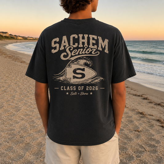Sachem Senior – Premium Garment-Dyed – Washed Black | Sachem North Football | Salt + Shore