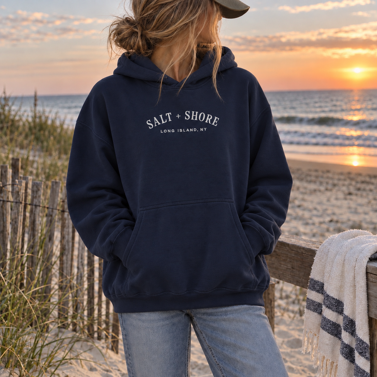Salt + Shore Premium Heavyweight Embroidered Essential – Navy | Salt + Shore