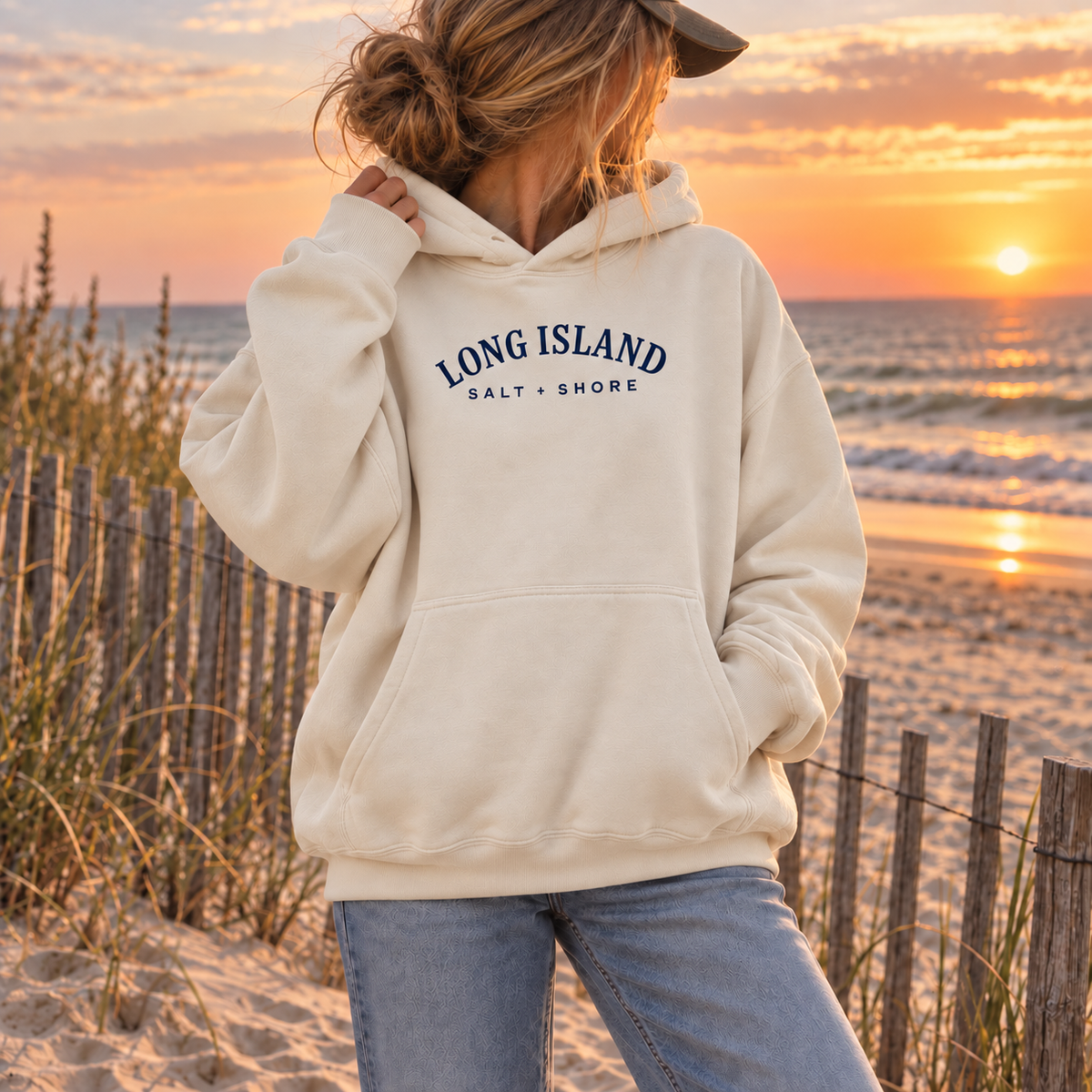 Long Island Premium Heavyweight Embroidered Essential – Bone | Salt + Shore