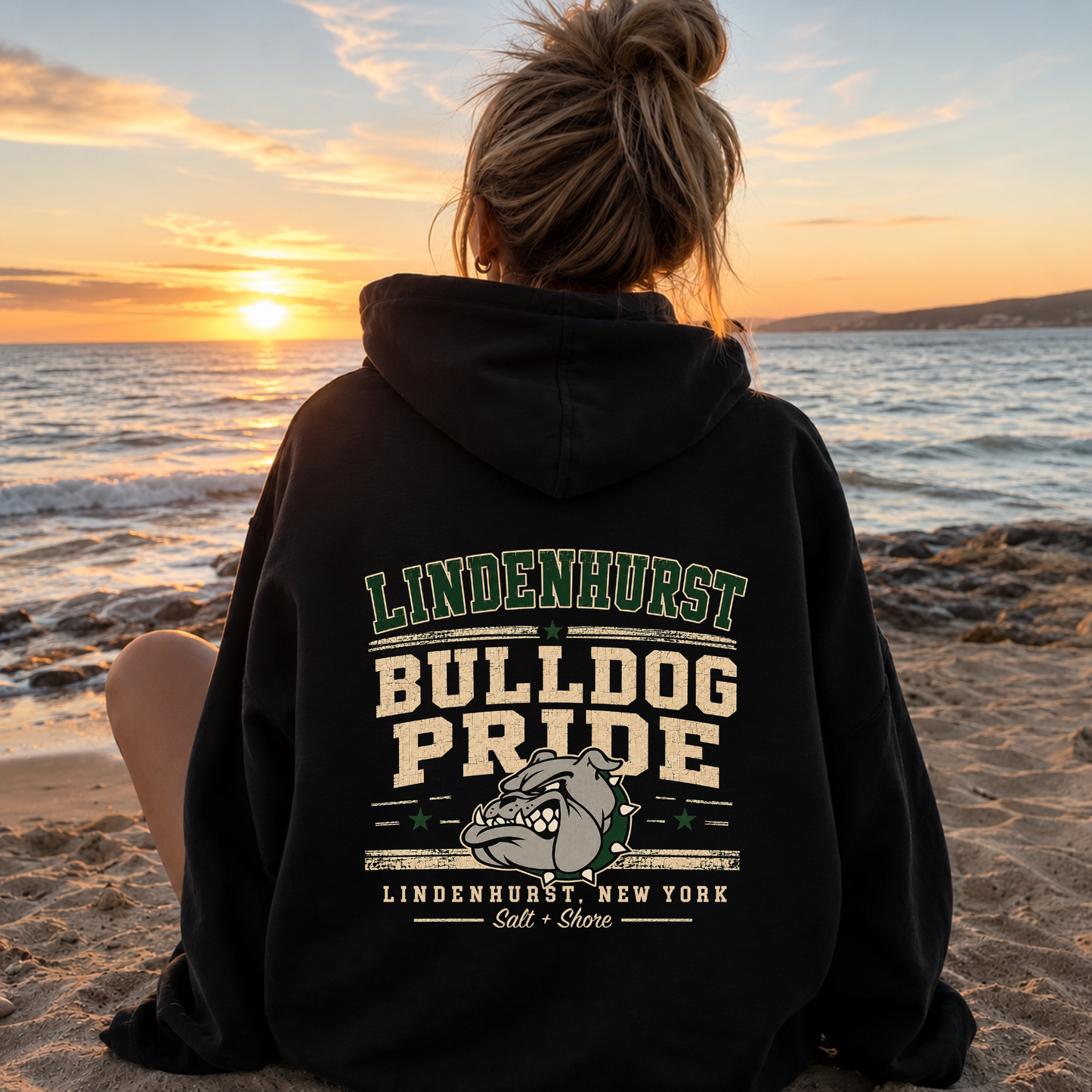 Bulldog Pride – Classic Cotton – Black | Lindenhurst Cheer | Salt + Shore