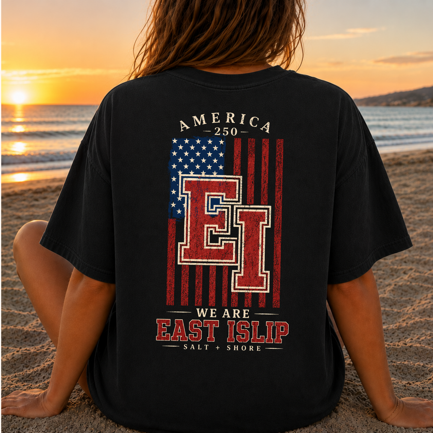 America 250: We Are East Islip – Premium Garment-Dyed – Washed Black | East Islip | Salt + Shore