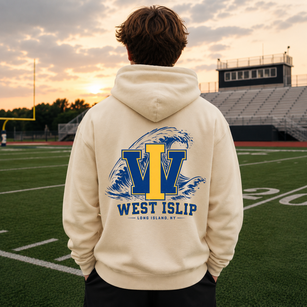 West Islip Break Full Zip Up Hoodie – Premium Garment-Dyed – Bone | West Islip | Salt + Shore